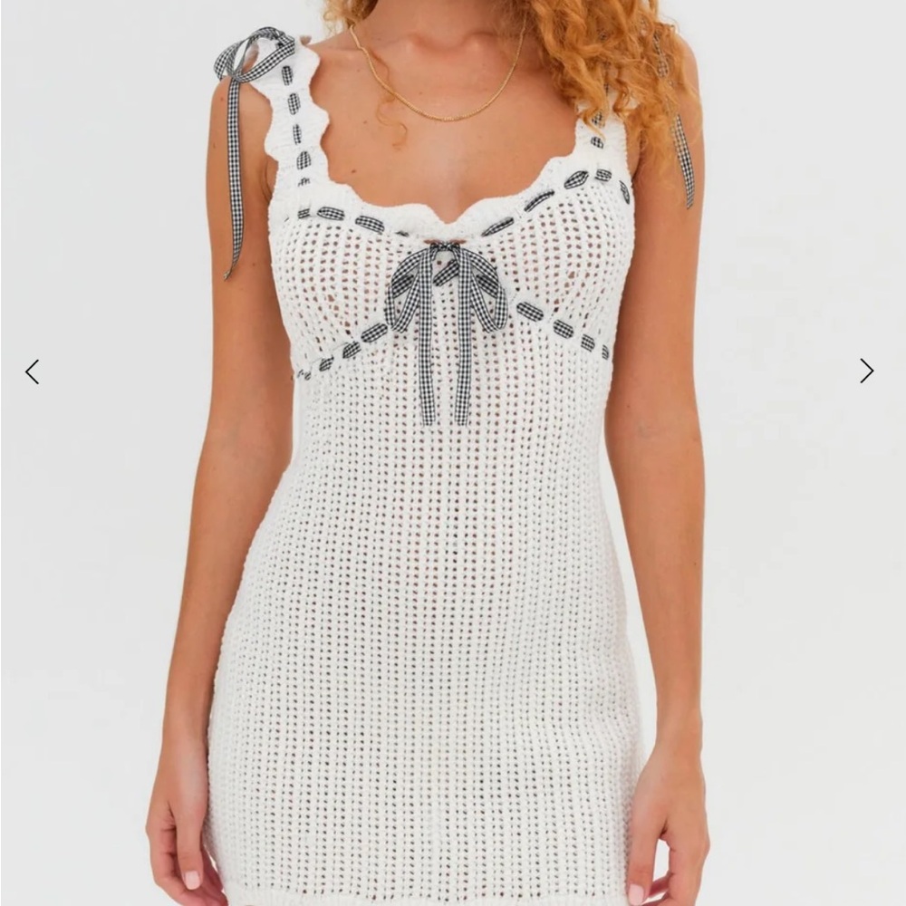 For Love And Lemons Becka Mini Dress with Black Accents